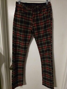 Fried Denim Red & Black Plaid Pants